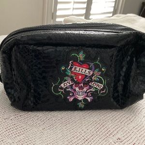 Ed Hardy black “snakeskin” makeup case